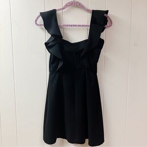 Sexy Holiday Party BCBGeneration Mini Dress Ruffle Straps SZ 0 Black Cocktail